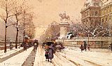 Eugene Galien-laloue Wall Art - Paris in Winter